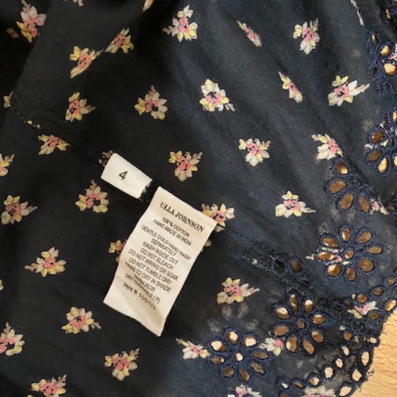 Ulla Johnson Flutter Sleeve Cotton Top Size 4 - Picture 6 of 7